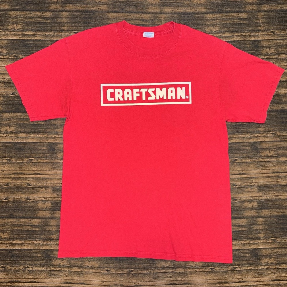 Craftsman Men's Red Graphic Logo Crew Neck Short Sleeve T-Shirt Size M